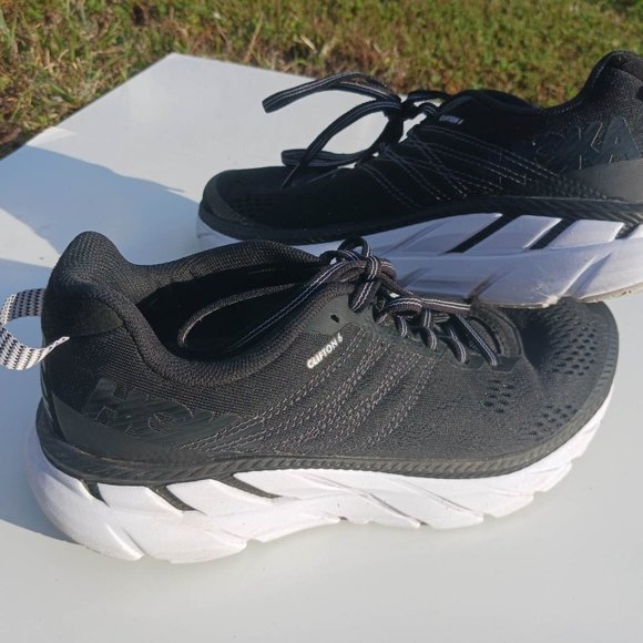 Hoka One One Size 7 Black White Kid's Sneaker Shoes - Picture 11 of 11